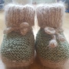 Angora babystøvler - angora baby booties thumbnail