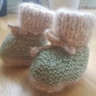 Angora babystøvler - angora baby booties thumbnail