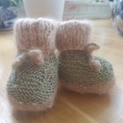 Angora babystøvler - angora baby booties thumbnail